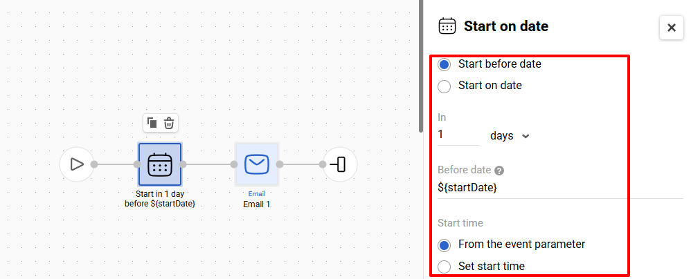Start on date