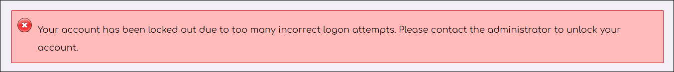 Locked out of account message