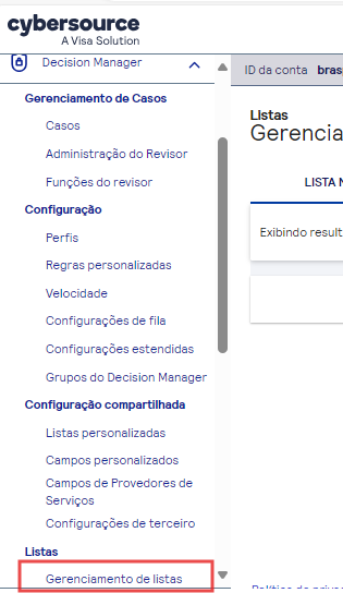 gerenciamento de listas