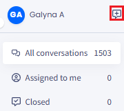 Screenshot of the button for creating  new conversations