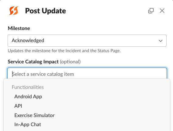 Adding a Catalog impact when updating with `/fh update`