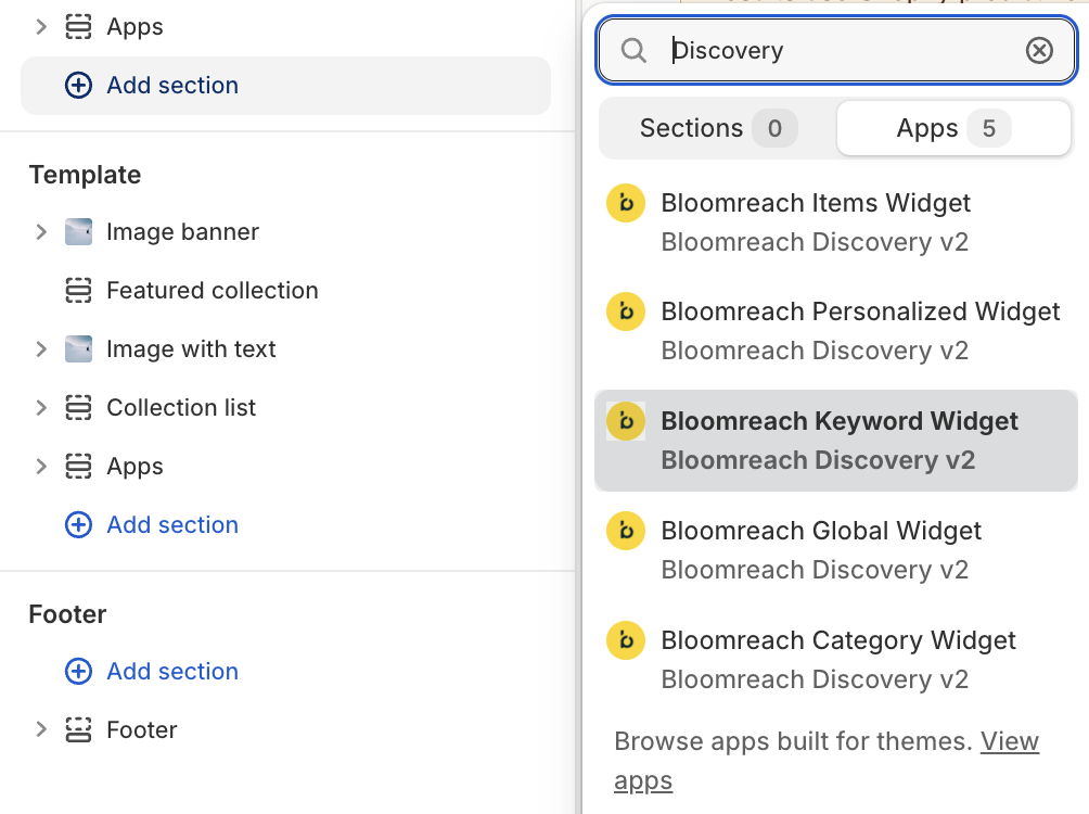 Add a Bloomreach widget.