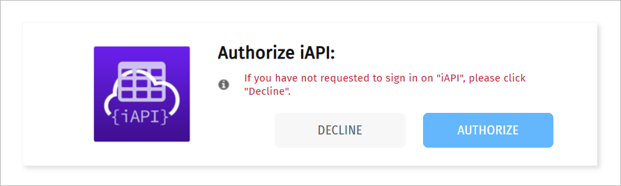 Authorize iAPI