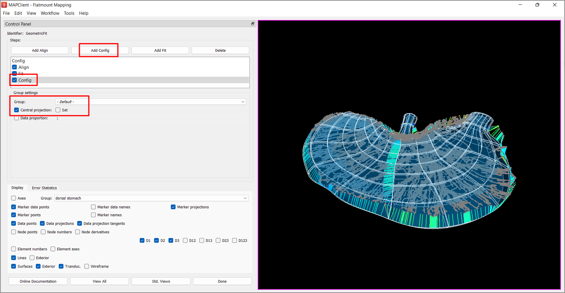 Figure 7. Scaffold after removing central projection from **-Default-** group.