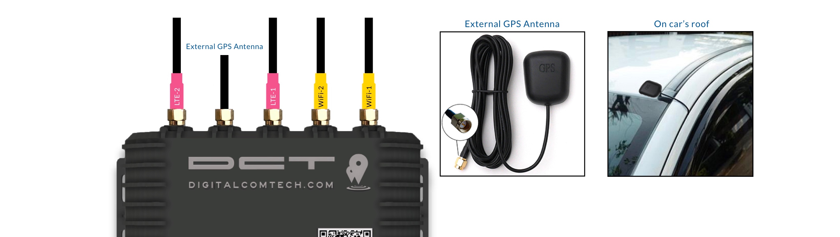 Install an external antenna on the roof of your car for Self Alignment Procedure