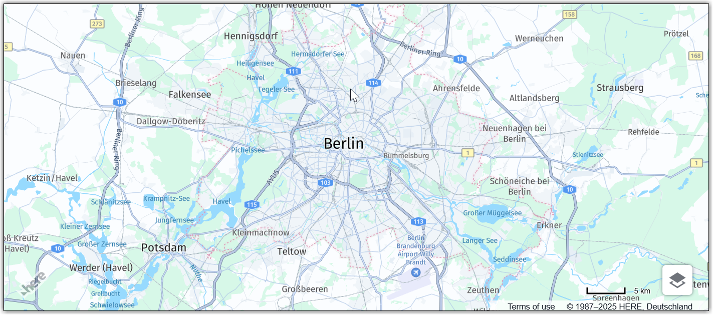 UI control removed from the map view