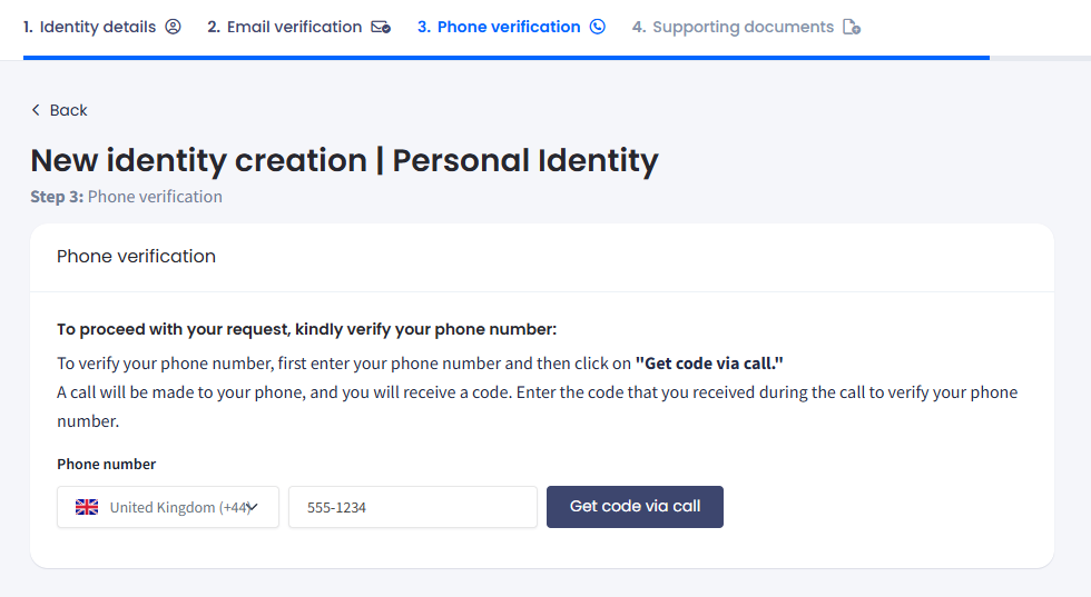 Screenshot with Phone Verification section
