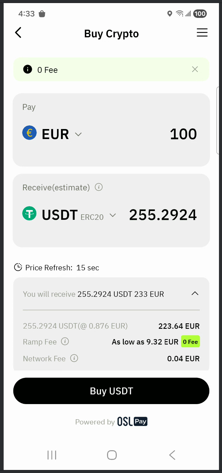 Buy Crypto Page