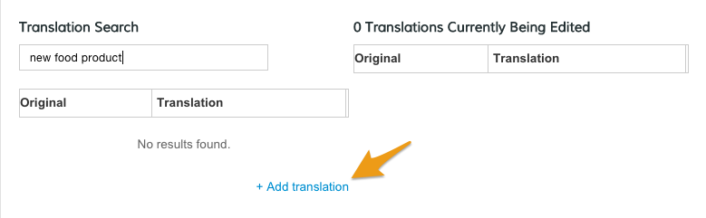 To add a new translation, click **Add Translation.**