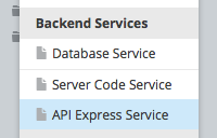 Backend Services import menu.