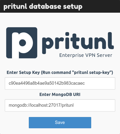 pritunl setup