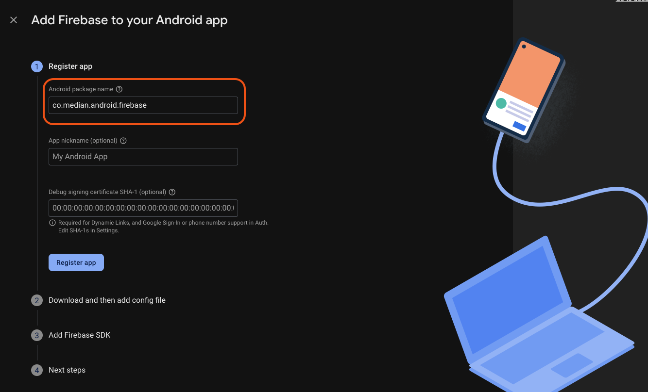 Register your Android app