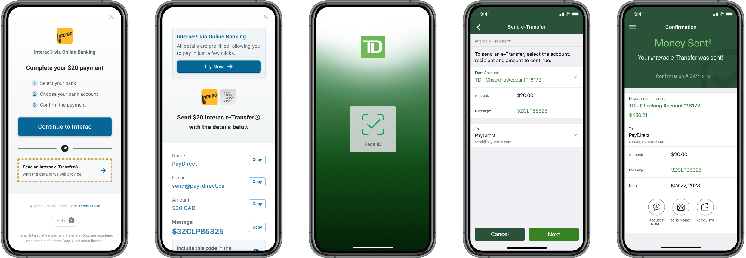 INTERAC Send Money Flow