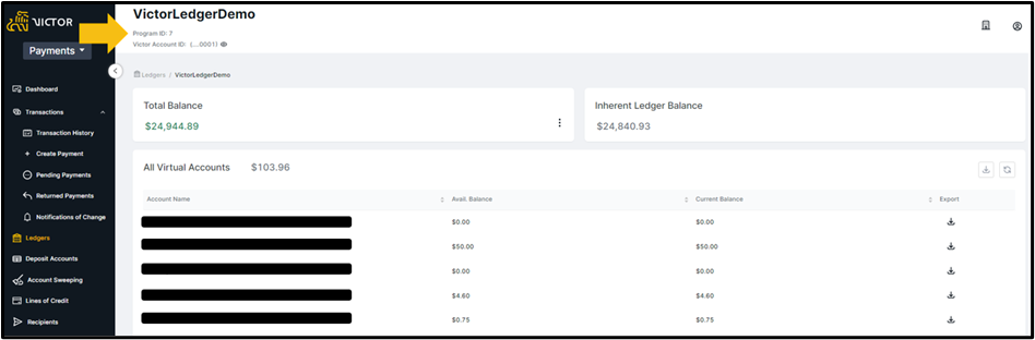 Figure 1.  Program ID Displayed in the Ledger Program Screen