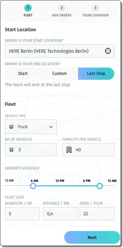 Configuring fleet constraints in the wizard