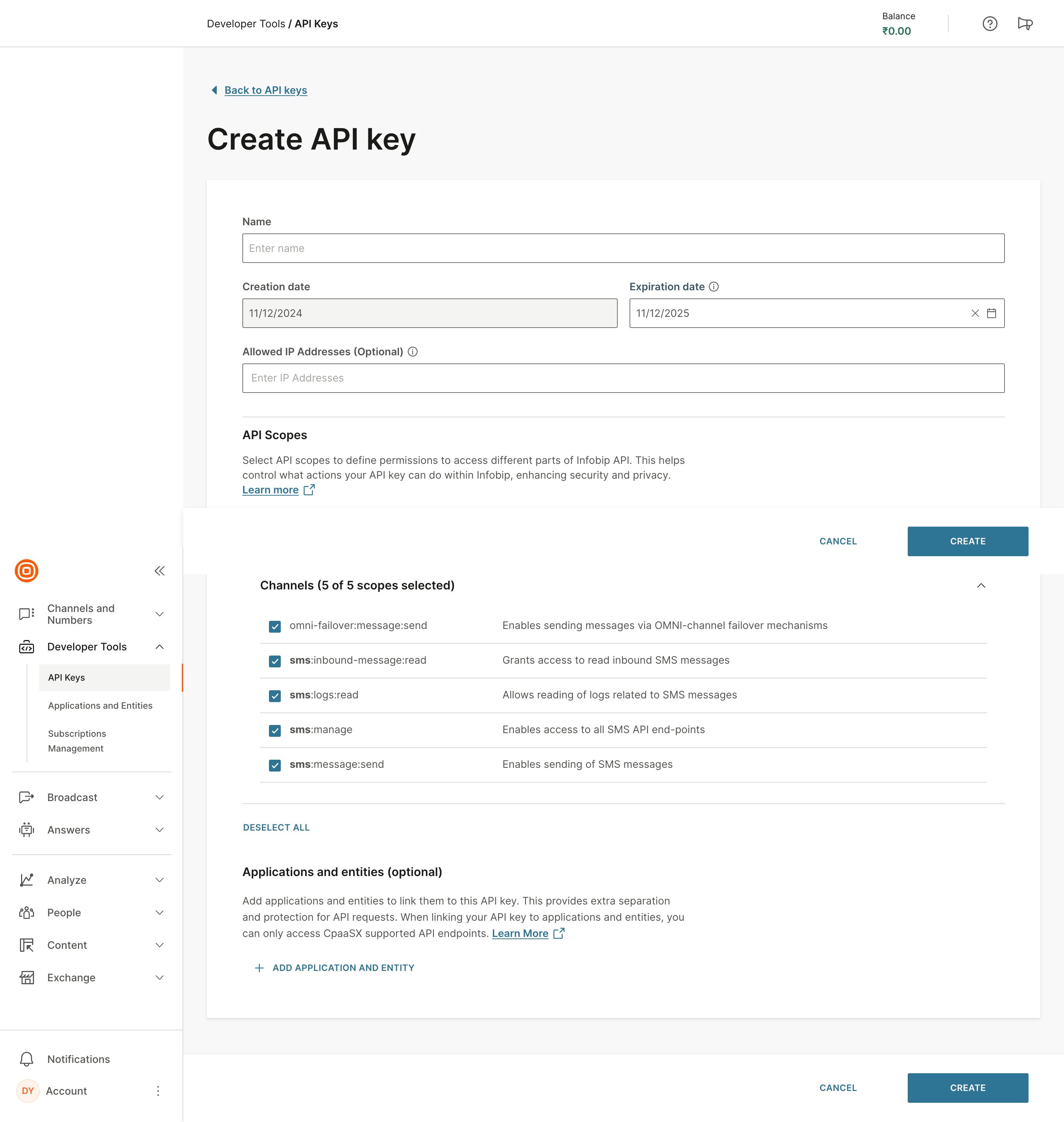 API Key - Infobip