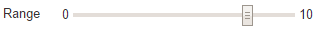 Screenshot of the Range element rendered on a page with a slider where visitors select a value within a defined range