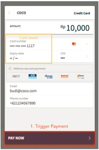 Fig 1. One Click Payment Example