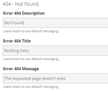 The messaging in these 3 fields is what appears by default.