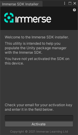 Installer activation input page