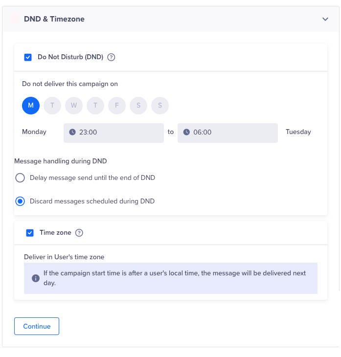 Configure DND and Timezone for Journeys