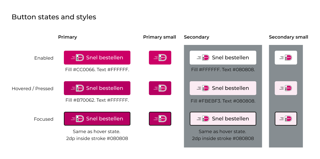 Button states and styles