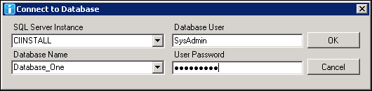 DB Maintenance login window