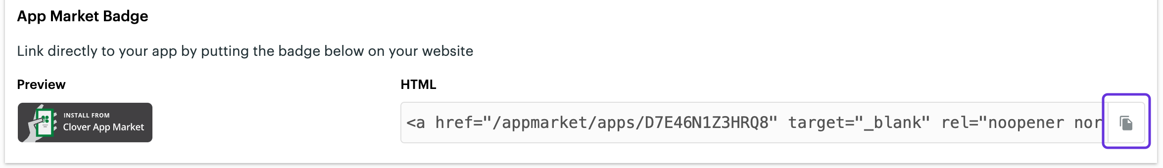 Market Listing—App Market Badge