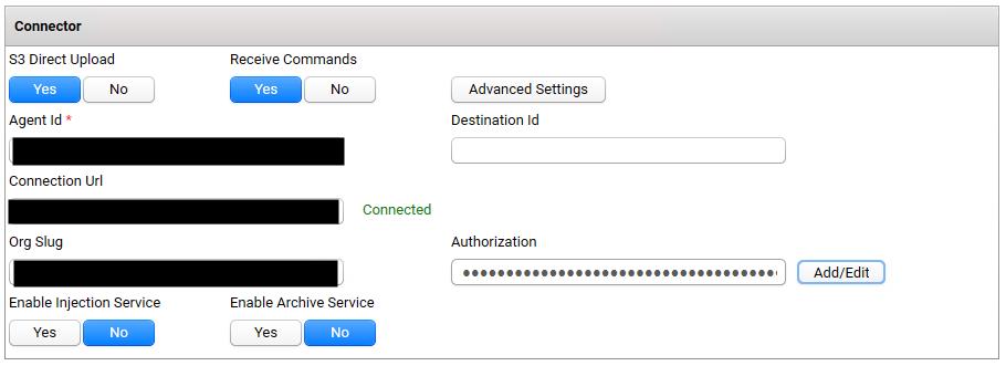 Configuration tab - Connector