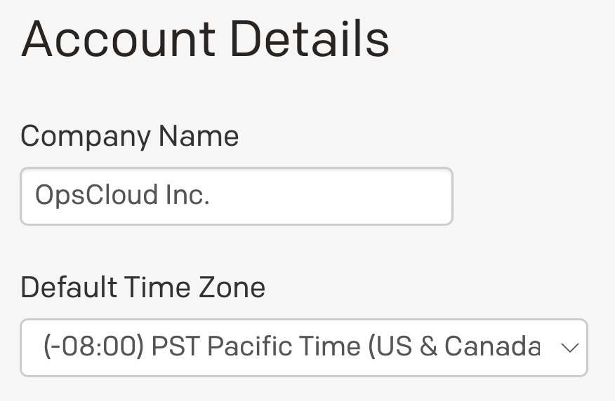 A screenshot of the PagerDuty web app showing the default time zone set to "PST Pacific Time"