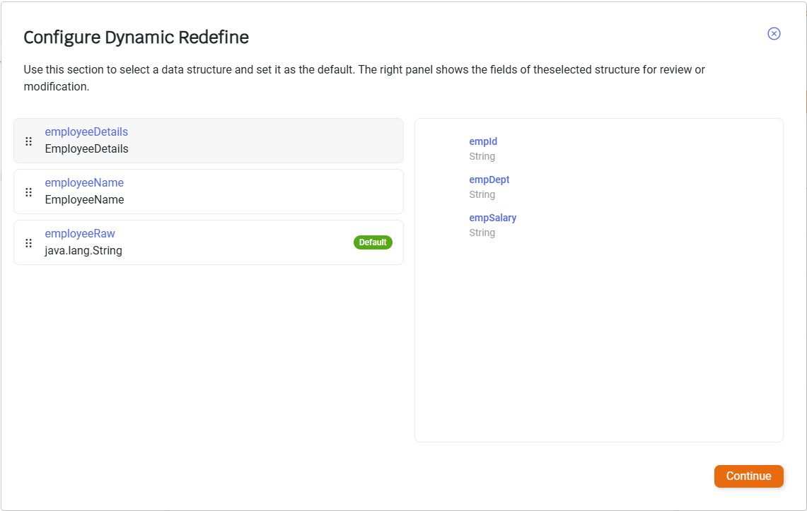 REDEFINE Option Modal