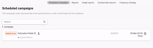 Scheduled campaigns