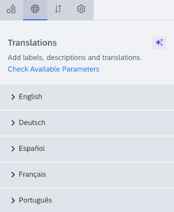 "Translations" Tab on the Configuration Panel