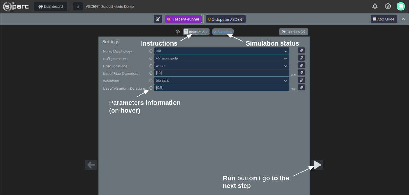 Figure 2: first step of the ASCEND Guided Mode Demo