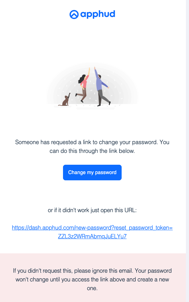 Apphud - password update email