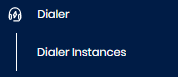 Screenshot of Dialer Instances in the main menu