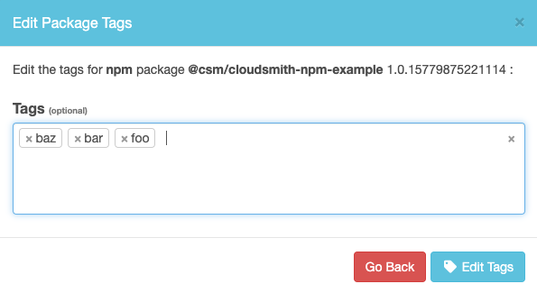 Edit Package Tags Form