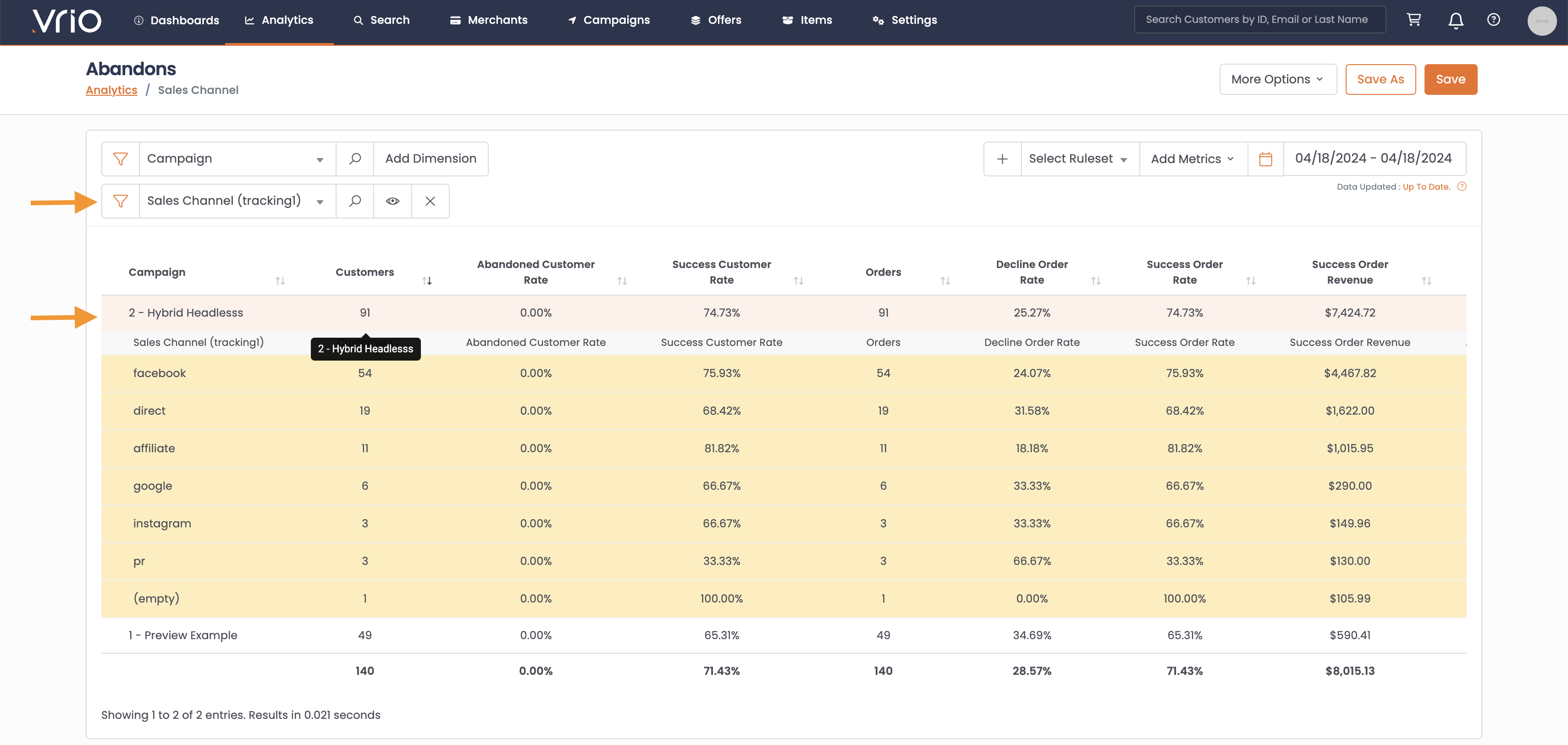 Expanding dimensions within a report