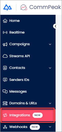 Screenshot of the **Integrations** tab