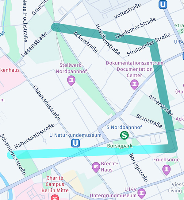 Screenshot: Gradient map polyline.