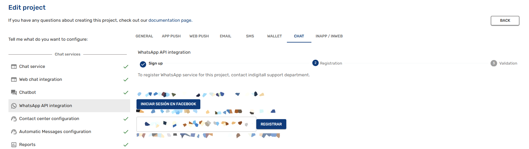 Registration in console