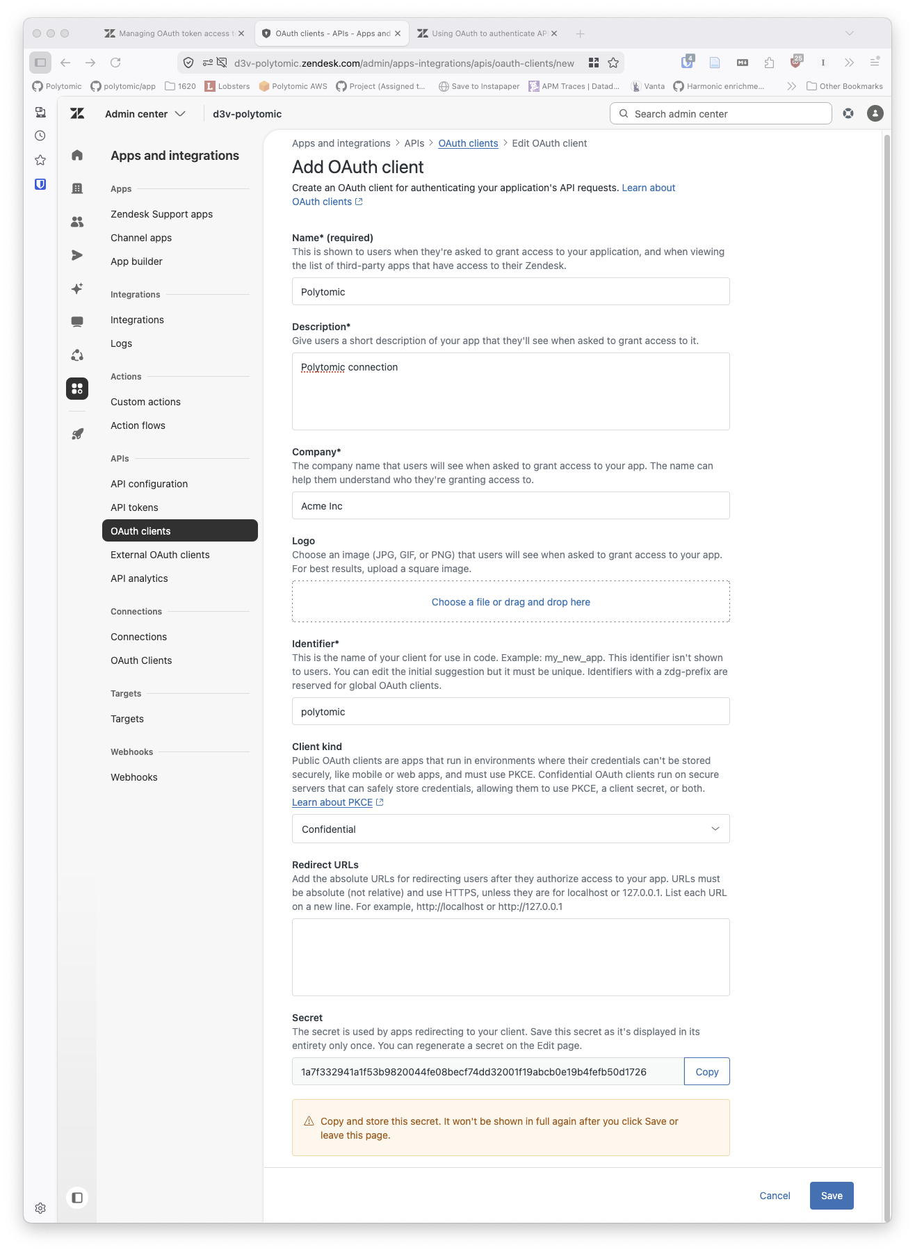 Add OAuth client