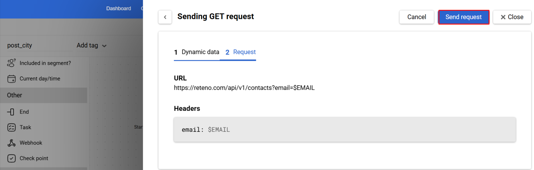 Send request