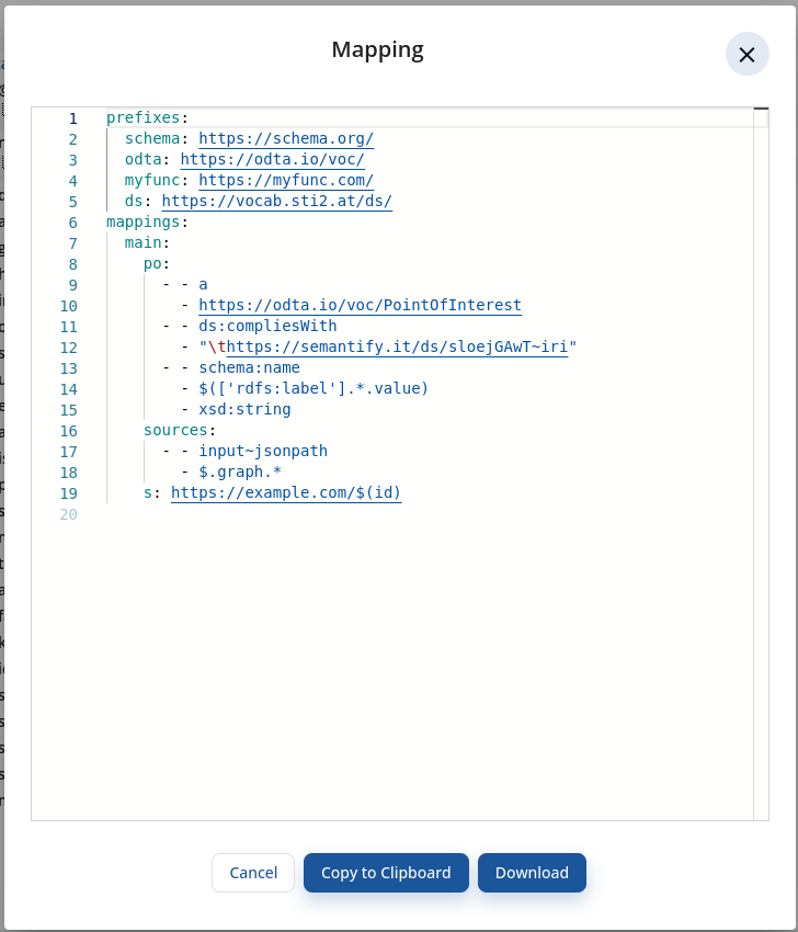 **Figure 5**: The Mapping View.