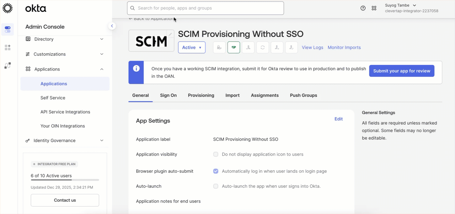 Configure SCIM Token