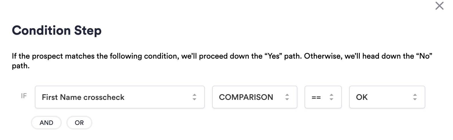 Use crosscheck in conditions