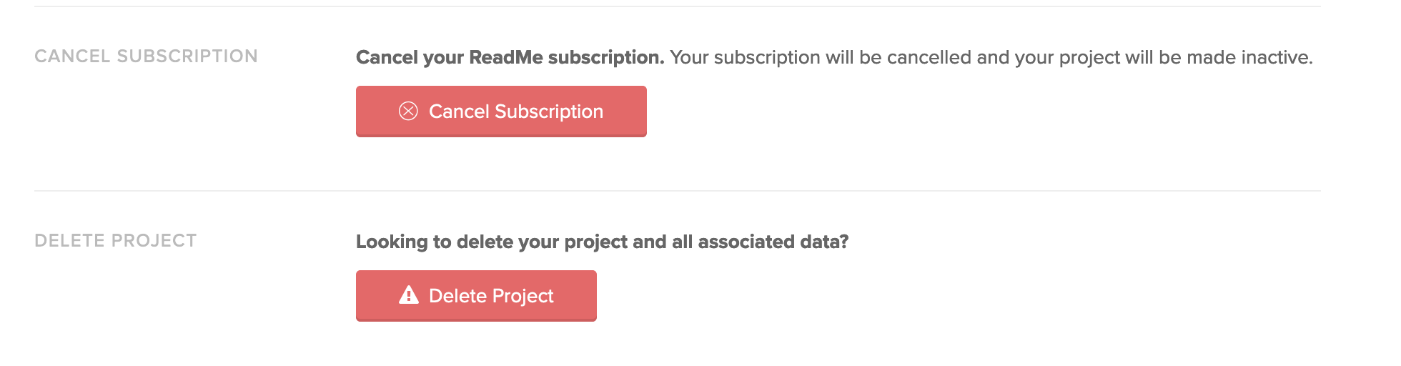 Cancel Subscription to stop paying and revert your project to a trial.