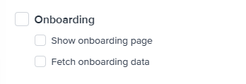 Onboarding permissions.