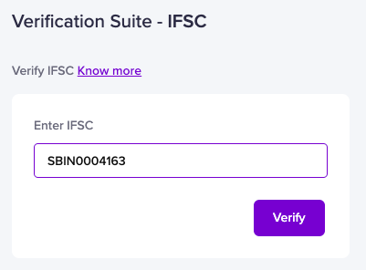 Verify IFSC