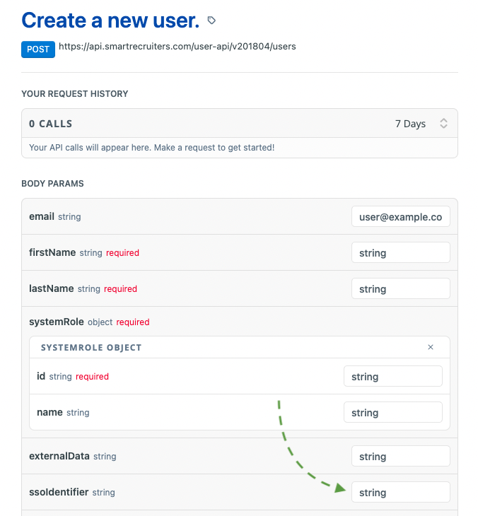 Creating New SSO enabled User